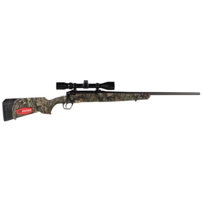 Savage Axis XP Camo, 6.5 Creedmoor, 22" Barrel, Black Color, Mossy Oak Break-Up Country Polymer Stock, Weaver 3-9x40 Scope, 4Rd, Detachable Box Magazine