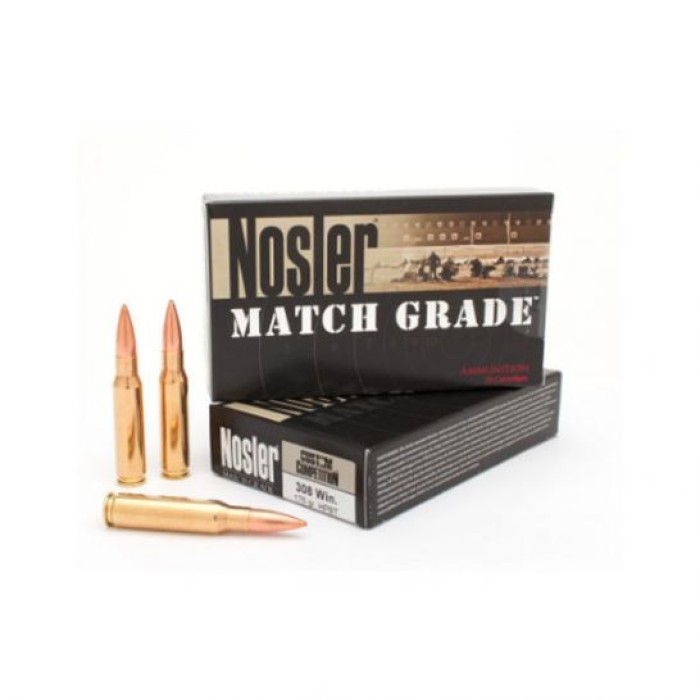 Nosler .308 Winchester 175gr Custom Competition HPBT Ammunition, 20 Round Box - 60072