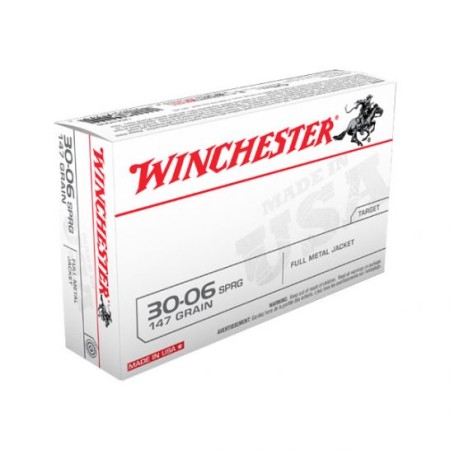 Winchester USA 30-06 147gr FMJ Ammunition, 20 Round Box - USA3006