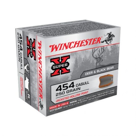 Winchester 454 Casull Magnum 250gr JHP Super X Ammunition, 20 round Box - X454C3