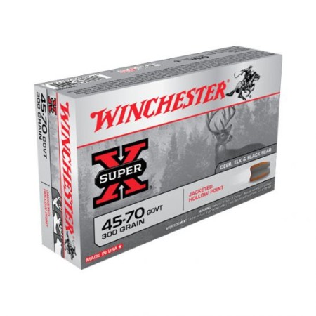 Winchester 45-70 Government 300gr JHP Super X Ammunition, 20 RoundBox - X4570H