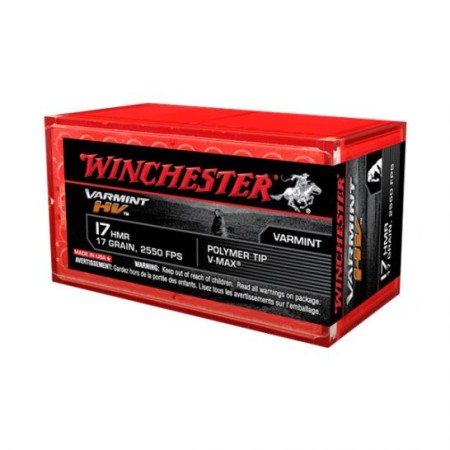 Winchester Varmint LF 17 HMR Ammo 15.5 Gr JHP, 50 Rd/Box - S17HMR1LF