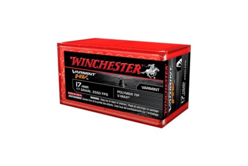 Winchester Varmint LF 17 HMR Ammo 15.5 Gr JHP, 50 Rd/Box - S17HMR1LF