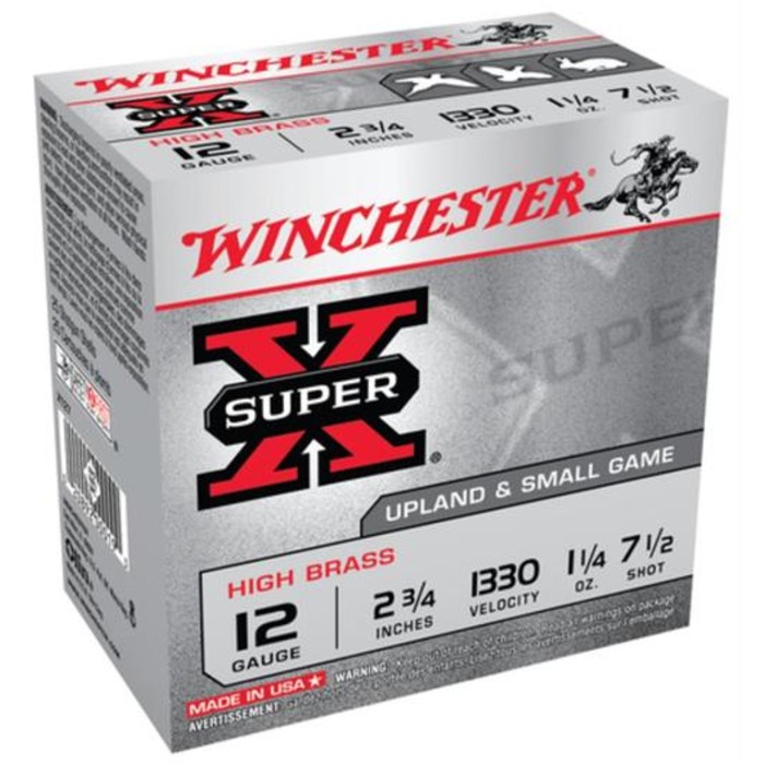 Winchester Super-X Hi-Brass 12ga Shotshells, 2.75", #7.5 shot - X127