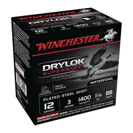 Winchester Ammunition Drylock Super Steel Magnum 3" 12 Gauge Ammo BB, 25/box - XSV123BB