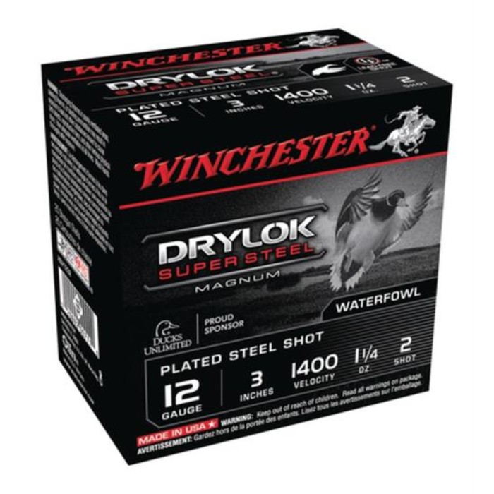 Winchester Super-X Drylok Steel NT Mag Loads 12ga 3" 1-1/4oz 2Shot 25rd/Box