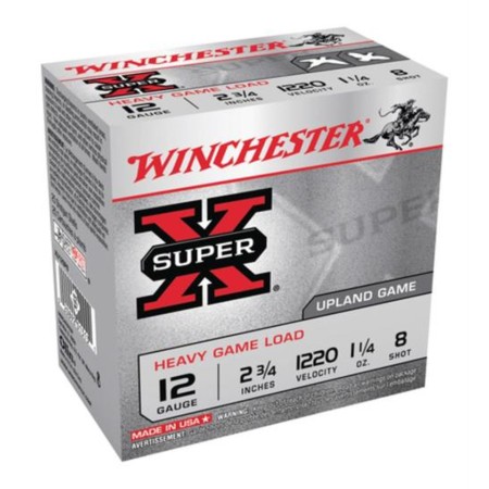 Winchester Super X Heavy Field Loads 12 ga 2.75" 1.3 oz 8 Shot 25rd/Box