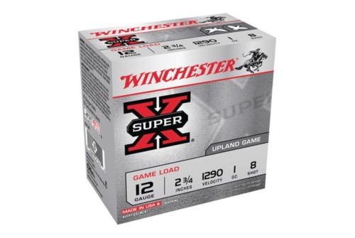 Winchester Super X Game Shotshells 12 Ga, 2.75", 1 oz, 8 Shot, 25rd/Box