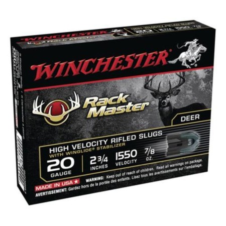 Winchester Rackmaster 20G 2.75" Slug 5Bx S20SR1 20892019423