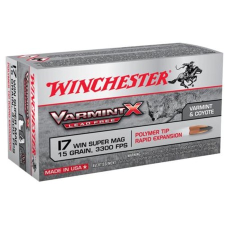 Winchester Varmint X 17 WSM 15gr, Polymer Tip Lead Free, 50rd Box