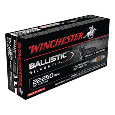 Winchester Ammo Supreme 22-250 50Gr Ballis Silver 20/10 020892210127 -