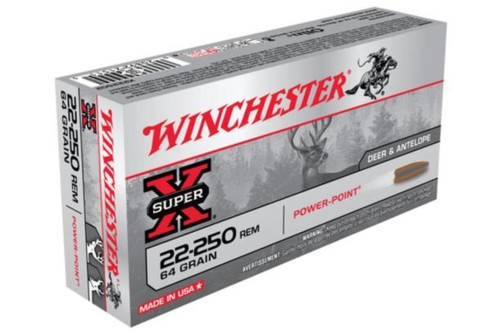 Winchester Super-X .22-250 Remington 64gr, Power Point 20rd Box