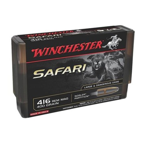 Winchester Supreme 416Rem 400Gr Nosler Partition 20/10 S416SLSP 020892217263