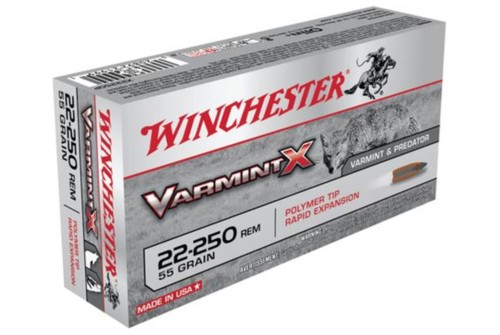 Winchester Varmint X .22-250 Remington 55gr, Varmint X Polymer, 20rd Box