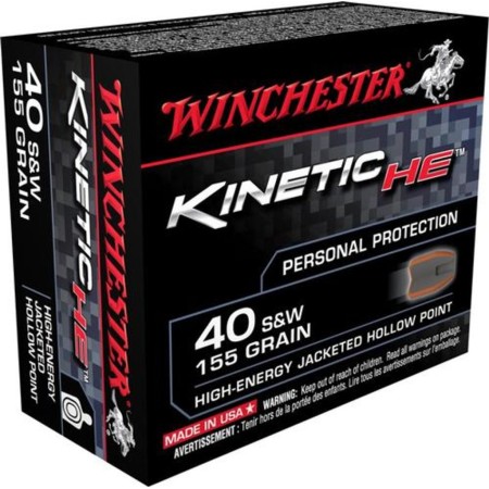 Winchester Ammo He40jhp Kinetic High Energy 40 Smith & Wesson 155 GR Jacketed HO