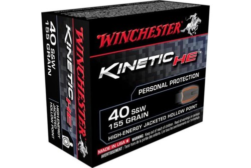 Winchester Ammo He40jhp Kinetic High Energy 40 Smith & Wesson 155 GR Jacketed HO