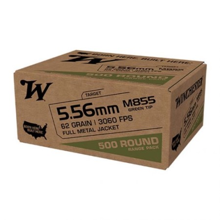 Winchester M855 5.56 Ammo 62 Grain FMJ 500 Rds - WM855500