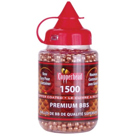 Crosman 0737 Copperhead BBs .177 BB Copper-Coated Steel 1500 Per Bottle