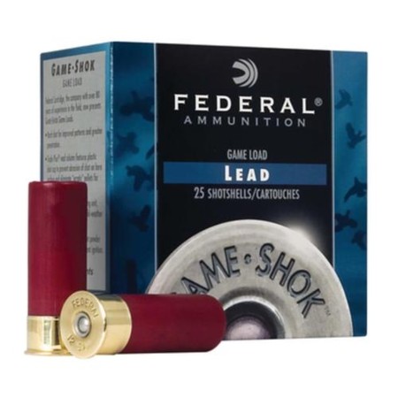 Federal Game-Shok Hi-Brass Game Load 12 GA 2.75" 1 1/4 oz #4 Lead Sho 25Rds