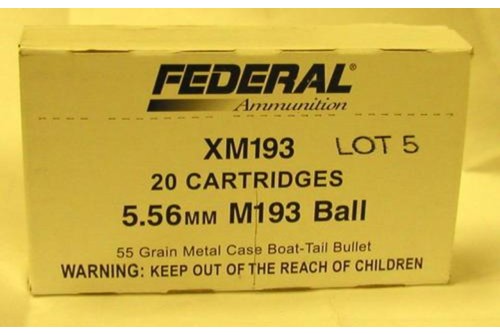 Federal Ammo 5.56 Nato 55Gr Fmj 20/Bx XM193H