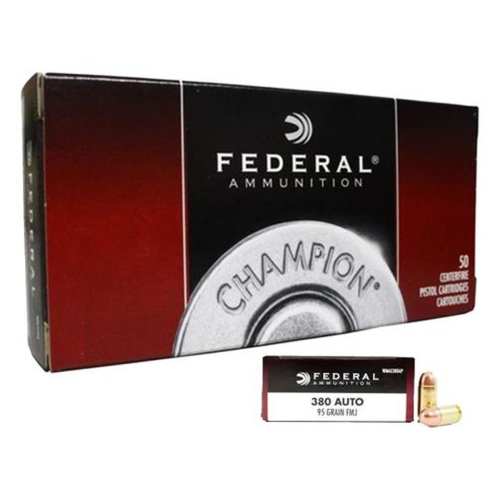 Federal Champion, 380 ACP, 95Gr, Full Metal Jacket, 50rd Box