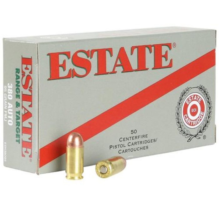 Estate Esh38095 Range 380 Acp Full Metal Jacket 95Gr 50Box/20Case