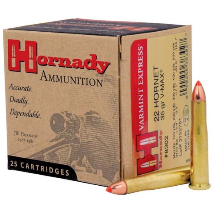 Hornady .22 Hornet 35 gr Varmint Express 25 Rounds Ammunition - 8302