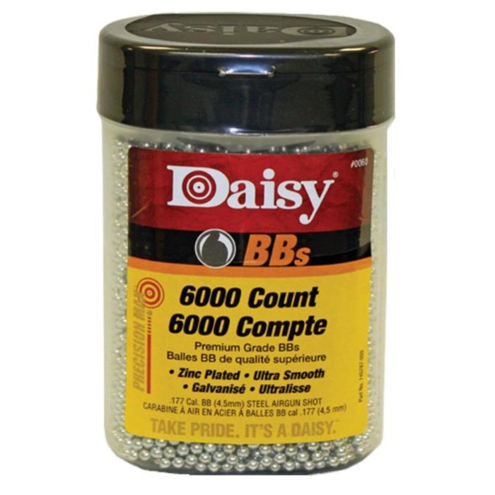 Daisy 60 PrecisionMax  .177 BB Zinc-Plated Steel 6000 Per Bottle