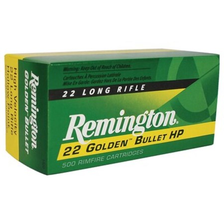 Golden .22 Long Rifle 36 Grain Plated Hollow Point 10 Boxes of 5 - Brass Casing