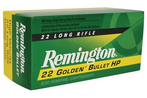 Golden .22 Long Rifle 36 Grain Plated Hollow Point 10 Boxes of 5 - Brass Casing