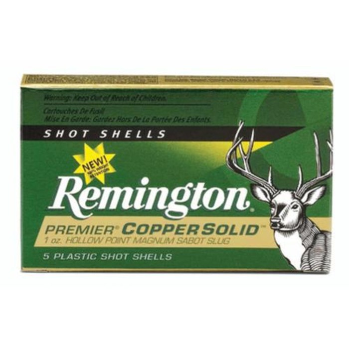 Remington Premier Coppersolid 12 Gauge 3in 1oz Sabot Slug Shotshells - 5 Rounds