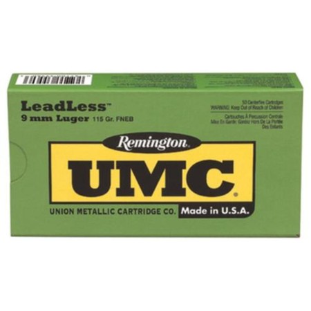 Remington Ammunition Ll9mm2   9Mm Luger 124 GR Flat Nose Enclosed Base (Fneb) 50 Bx/ 10 CS