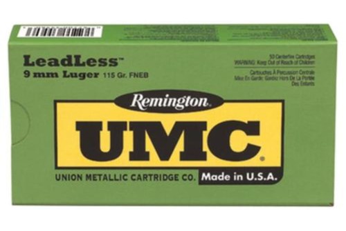 Remington Ammunition Ll9mm2   9Mm Luger 124 GR Flat Nose Enclosed Base (Fneb) 50 Bx/ 10 CS