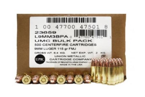 Remington UMC Bulk 9mm Ammo 115-Grain 500-Rounds FMJ