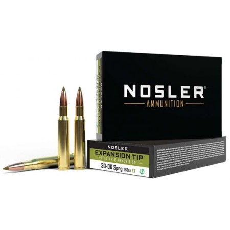 Nosler 30-06 Springfield 168 grain E-Tip Lead-Free Rifle Ammo, 20/Box - 40036