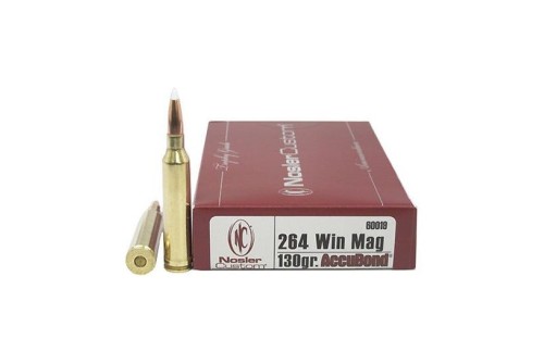 Nosler Trophy Grade 264 Win Mag 130 grain AccuBond Rifle Ammo, 20/Box - 60019