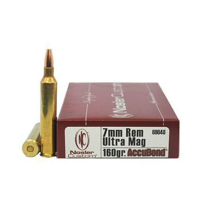 Nosler Trophy Grade 7mm RUM 160 grain AccuBond Rifle Ammo, 20/Box - 60048