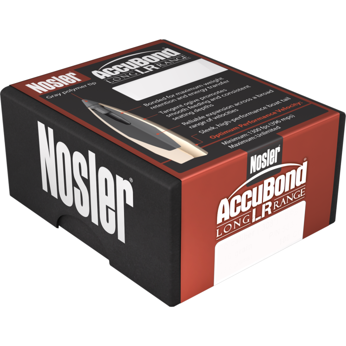 NOSLER Trophy Grade LR .30 Nosler 210Gr AccuBond LR 20rd Box Rifle Ammo (60118)