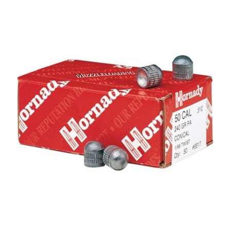 HORNADY 50 Cal 240 gr PA Conical Muzzleloading Bullets (6617)