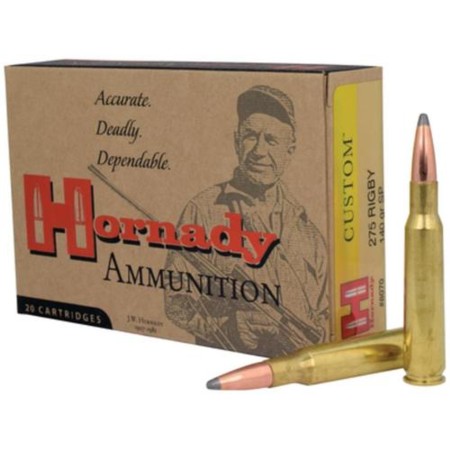 Hornady Custom .275 Rigby 140gr Ammunition w/InterLock SP Bullets (20/Box) 8070