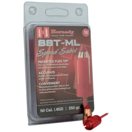 HORNADY 50 Cal Sabot with 45 Cal 250Gr Low Drag SST Muzzleloading Bullets (67270)