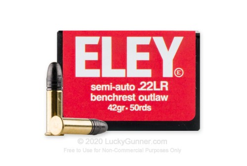 22 LR - 42 Grain LRN - Eley Semi-auto Benchrest Outlaw - 50 Rounds