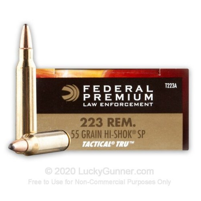 Federal LE Tactical TRU 223 Remington 55 Grain HI-SHOK SP