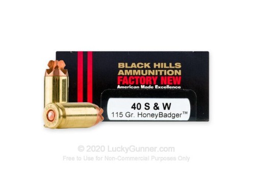 Black Hills Ammunition HoneyBadger .40 S&W 115 GR 20rd box