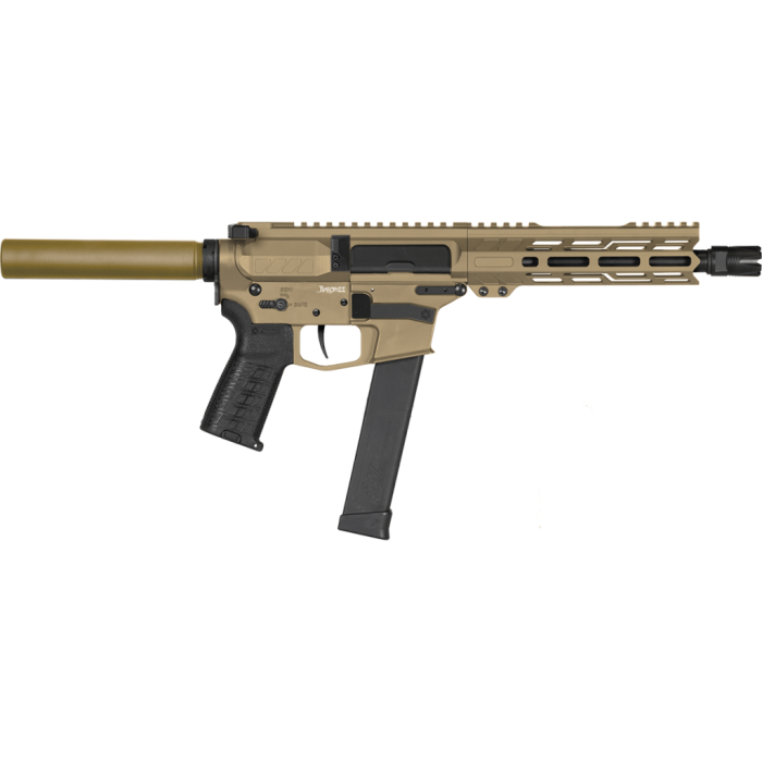 CMMG 10A570FCT Banshee MK10 10mm Auto 30+1 8" Black Nitride Medium Taper Threaded Barrel, EML 7" M-LOK Handguards, Coyote Tan Cerakote Aluminum Picatinny Rail Receiver, CMMG Zeroed Grips UPC: 810148623340