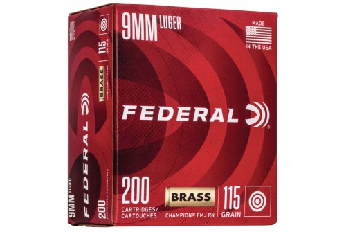 Federal Champion, Fed Wm51992     9mm Brass  115 Fmj        200/5