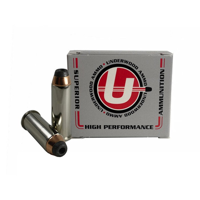 Underwood Ammo .44 Remington Magnum 300 Grain Jacketed Hollow Point Nickel Plated Brass Cased Pistol Ammo, 20 Rounds, 328