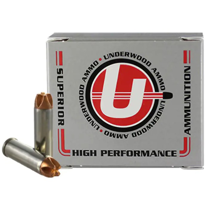 Underwood Ammo .454 Casull 250 Grain Solid Monolithic Nickel Plated Brass Cased Pistol Ammo, 20 Rounds, 340