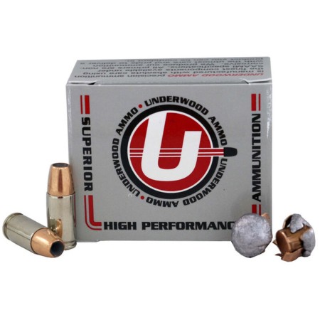 Underwood Ammo 9mm Luger 147 Grain Jacketed Hollow Point Nickel Plated Brass Cased Pistol Ammo, 20 Rounds, 135