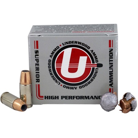 Underwood Ammo 9mm Luger +P+ 147 Grain Jacketed Hollow Point Nickel Plated Brass Cased Pistol Ammo, 20 Rounds, 138